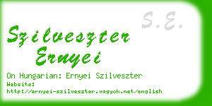 szilveszter ernyei business card